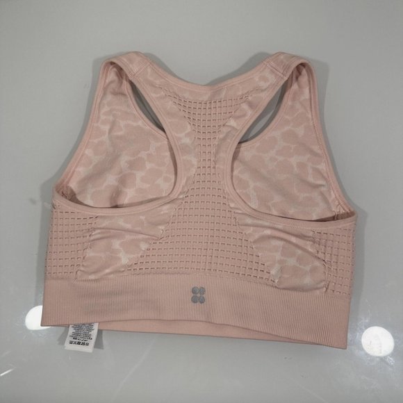 NEW Sweaty Betty [‎ Medium ] Leopard Jacquard Stamina Sports Bra in Pink #5859 - Picture 8 of 11